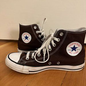 Custom Brown Converse High Top Chuck Taylor - Women's Size 9